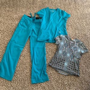 Grey’s Anatomy and NrG Scrubs. Size S Pant. 2 Tops